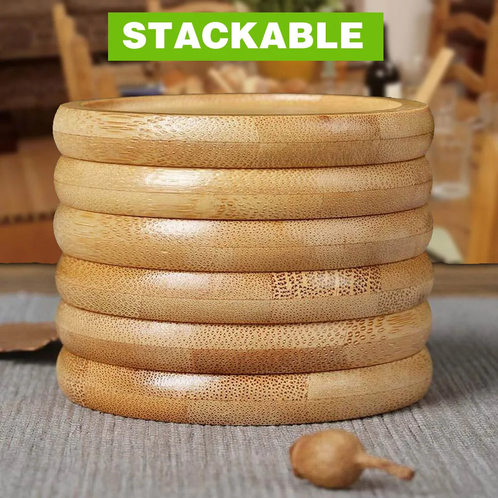 Bamboo Coaster Cup Holder 4PCS round Shape 8Cm for Glass Cups Tea Coaster Coffe Mug Coaster Bottle Water Holder