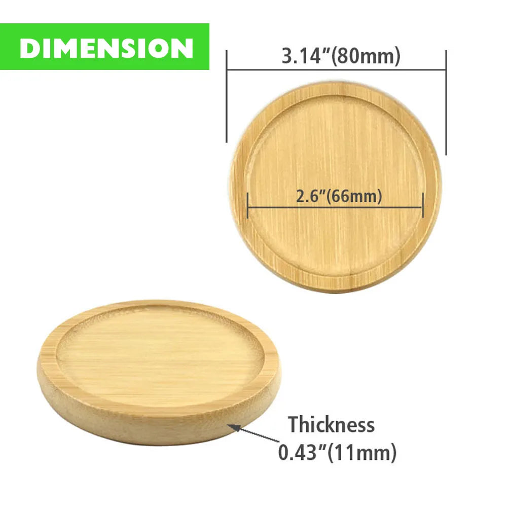 Bamboo Coaster Cup Holder 4PCS round Shape 8Cm for Glass Cups Tea Coaster Coffe Mug Coaster Bottle Water Holder