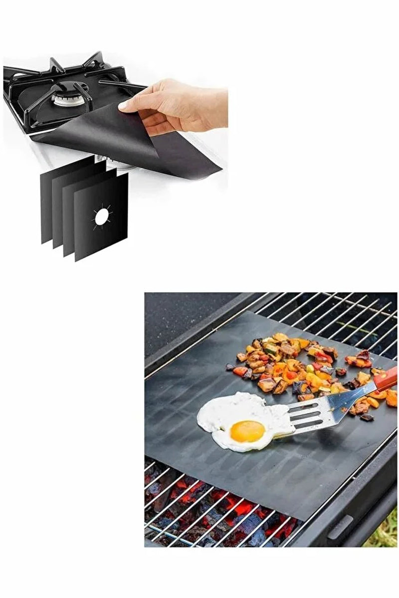 4-Piece Stove Burner Covers Reusable Stove Protector Liners Essential Kitchen Cleaning Pads