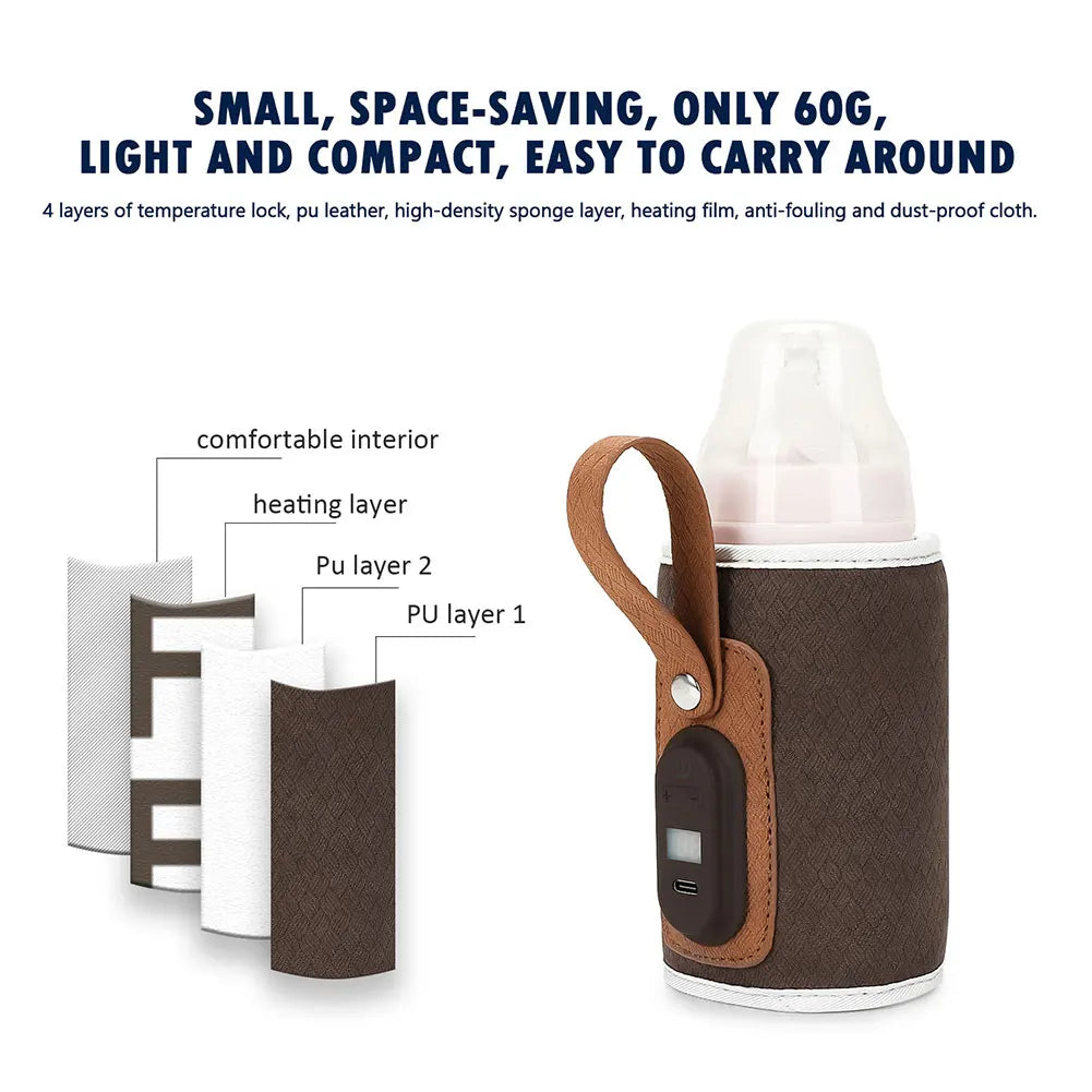 USB Milk Water Warmer Travel Stroller Insulated Bag Baby Nursing Bottle Heater Supplies for Outdoorbotella De Agua Para Niños