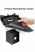 4-Piece Stove Burner Covers Reusable Stove Protector Liners Essential Kitchen Cleaning Pads